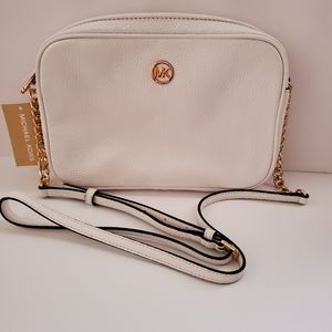 🤍MICHAEL KORS WHITE FULTON EAST WEST CROSSBODY🤍